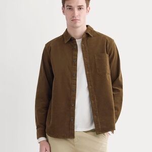 Everlane Men's Classic Shirt in Corduroy in Brown, Size Medium, Cotton